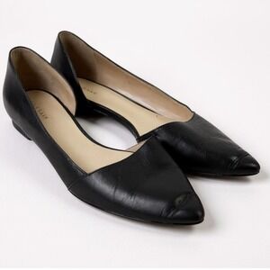 Cole Haan Bambra Skimmer D'Orsay Flats Shoes 9.5B Womens Black Leather Pointed